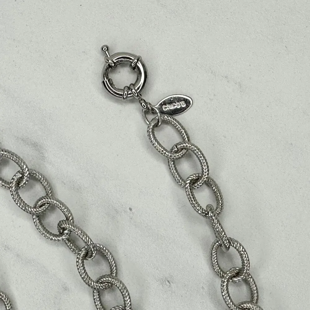 Chico's Textured Oval Link Chain Belt Spring Ring Clasp One Size (OS) ✨